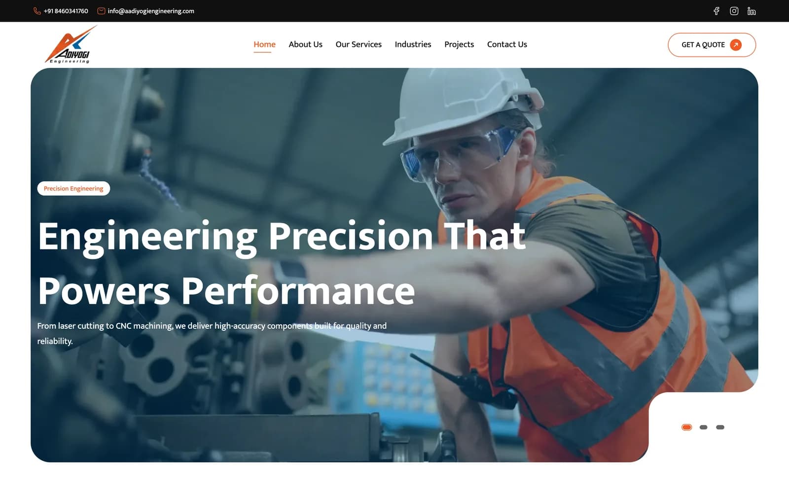 Aadiyogi Engineering website
