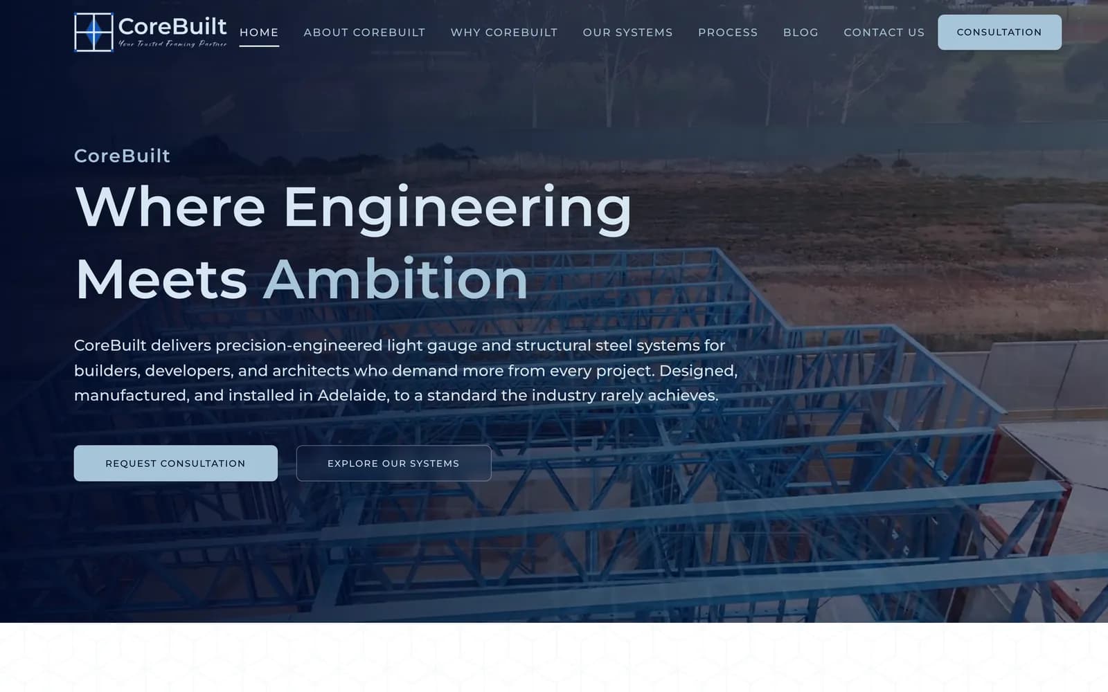 Corebuilt Steel website