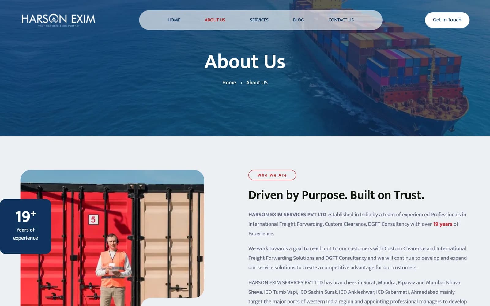 Harson Exim — screen 1